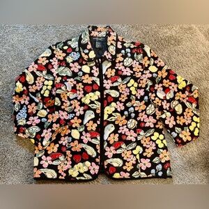Requirements Women’s Quilted Jacket with floral and fruit print L